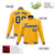 Custom Yellow- Navy-White Bomber Full-Snap Varsity Letterman Jacket