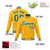 Custom Yellow-Kelly Green- White Bomber Full-Snap Varsity Letterman Jacket