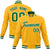 Custom Yellow-Kelly Green- White Bomber Full-Snap Varsity Letterman Jacket