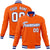 Custom Orange-White-Purple Bomber Full-Snap Varsity Letterman Jacket