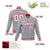 Custom Gray-White-Red Bomber Full-Snap Varsity Letterman Jacket