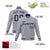 Custom Gray- Navy-White Bomber Full-Snap Varsity Letterman Jacket