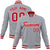 Custom Gray- Red-White Bomber Full-Snap Varsity Letterman Jacket