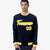 Custom Navy-Yellow-White Bomber Full-Snap Varsity Letterman Jacket