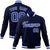 Custom Navy- Royal Blue- White Bomber Full-Snap Varsity Letterman Jacket