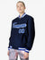 Custom Navy- Royal Blue- White Bomber Full-Snap Varsity Letterman Jacket