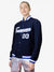 Custom Navy-Royal Blue- White Bomber Full-Snap Varsity Letterman Jacket