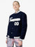 Custom Navy- White- Gray Bomber Full-Snap Varsity Letterman Jacket