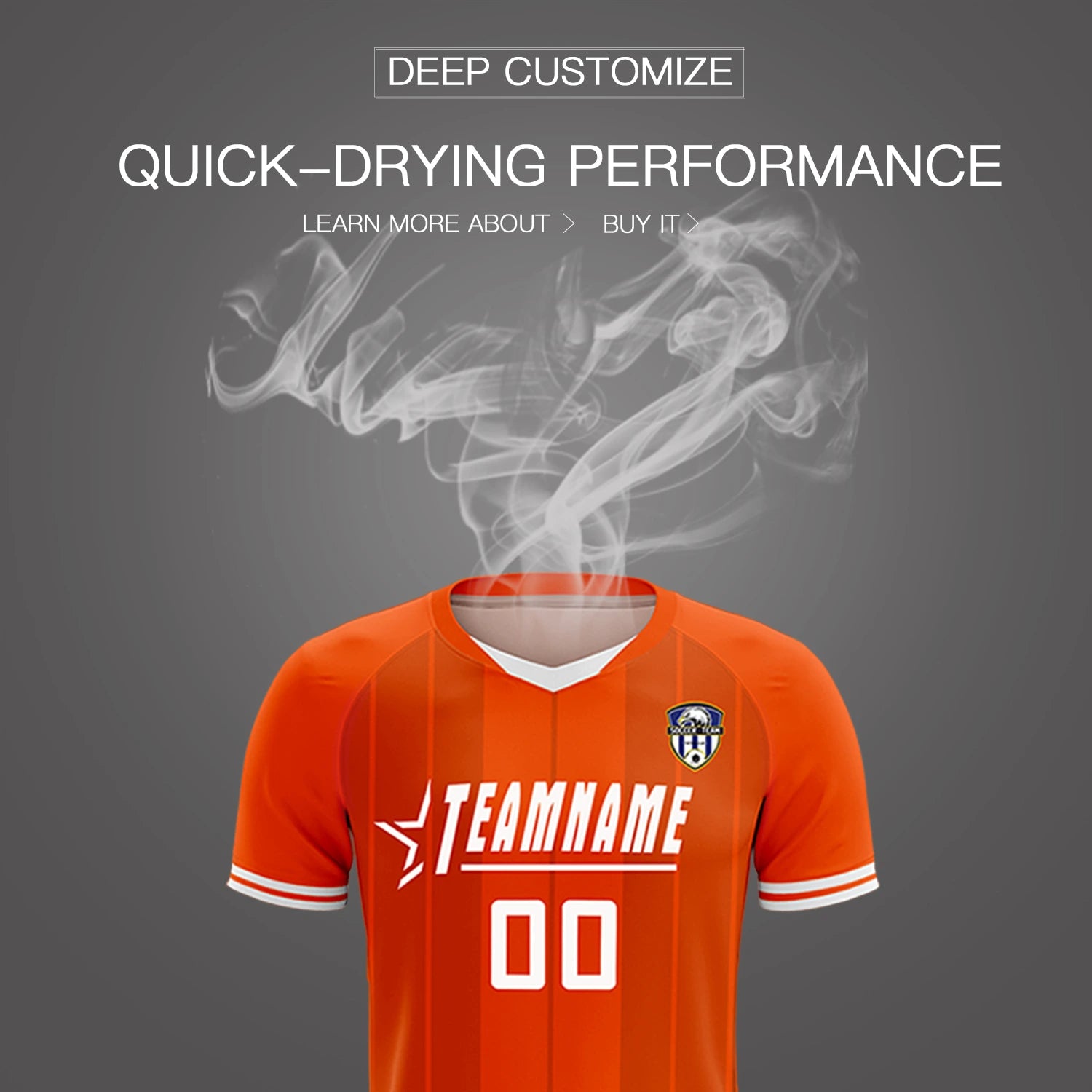 Custom Orange White-Black Design Uniform Soccer Sets Jersey