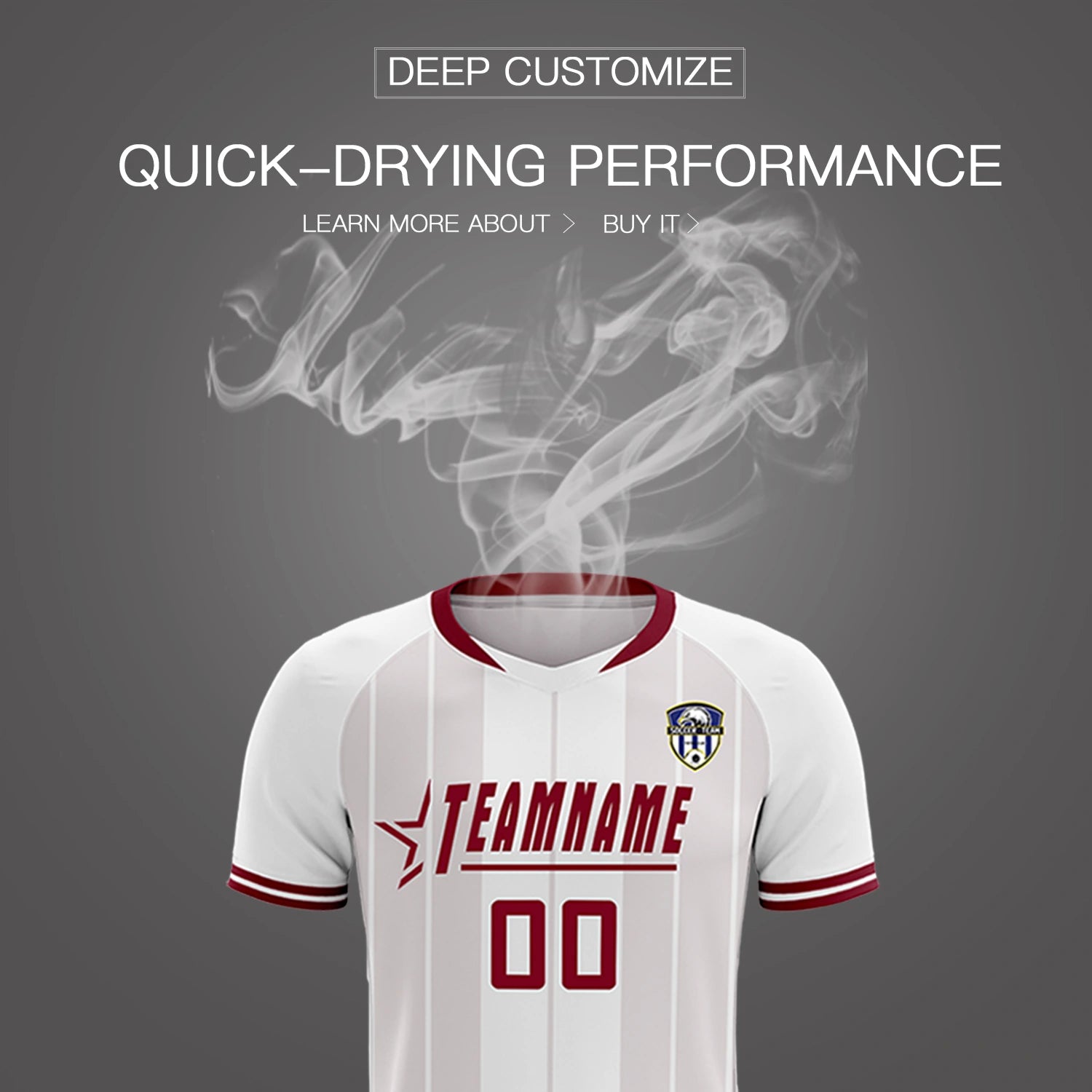 Custom White Crimson-Crimson Design Uniform Soccer Sets Jersey