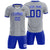 Custom Gray White-Royal Blue Design Uniform Soccer Sets Jersey