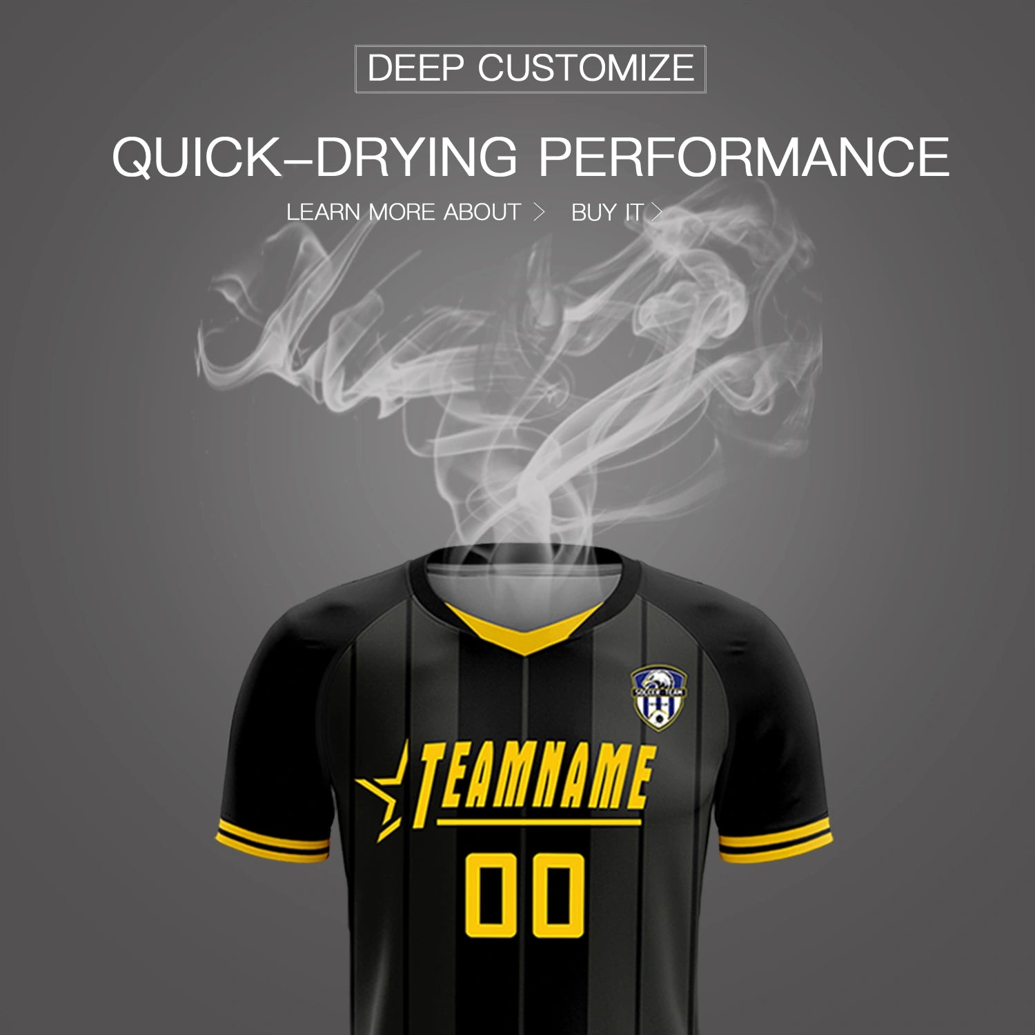 Custom Black Gold 01-Black Design Uniform Soccer Sets Jersey