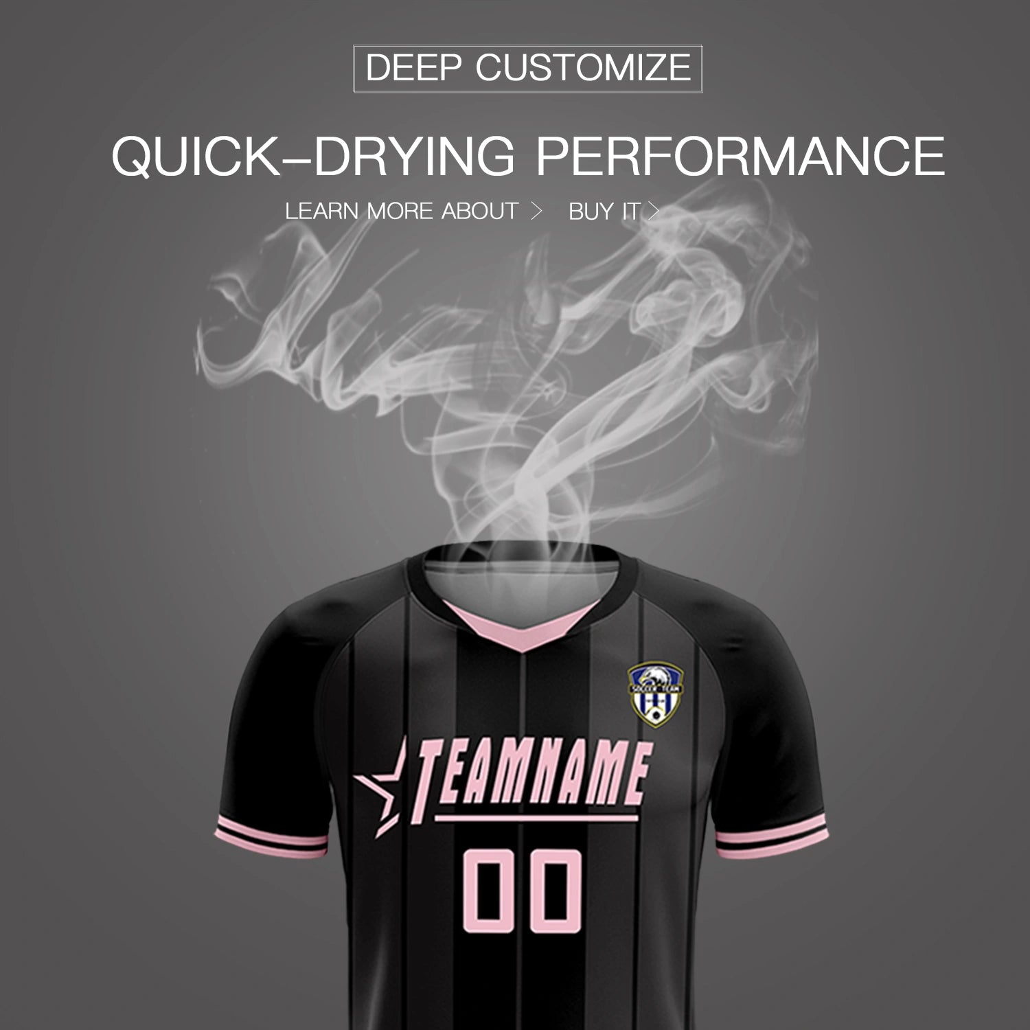 Custom Black Light Pink-Black Design Uniform Soccer Sets Jersey