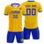 Custom Gold 01 White-Royal Blue Design Uniform Soccer Sets Jersey