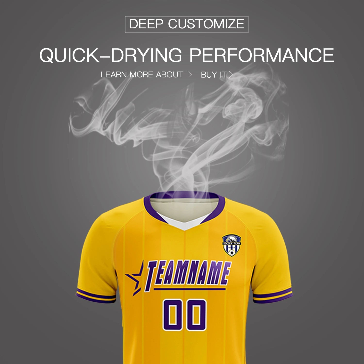 Custom Gold 01 White-Purple Design Uniform Soccer Sets Jersey