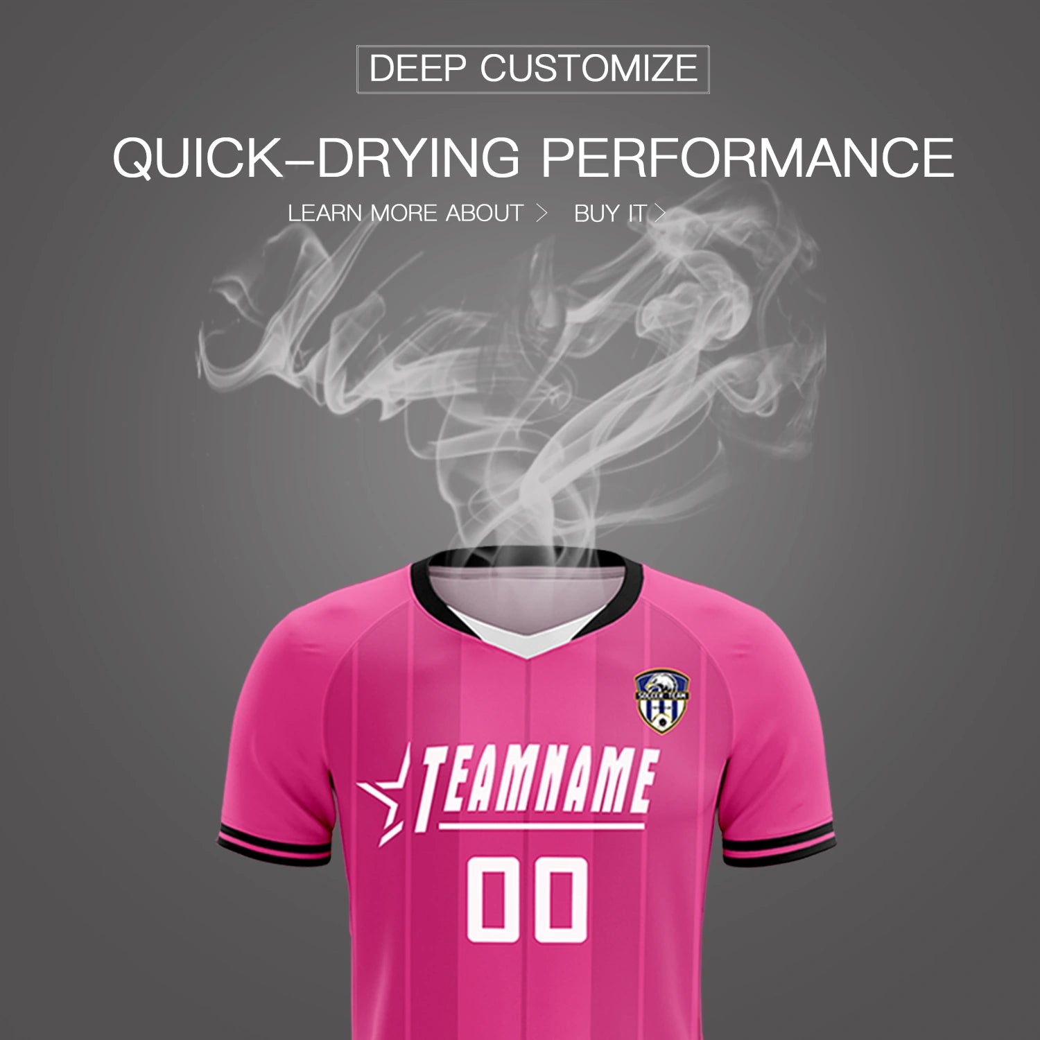 Custom Pink White-Black Design Uniform Soccer Sets Jersey