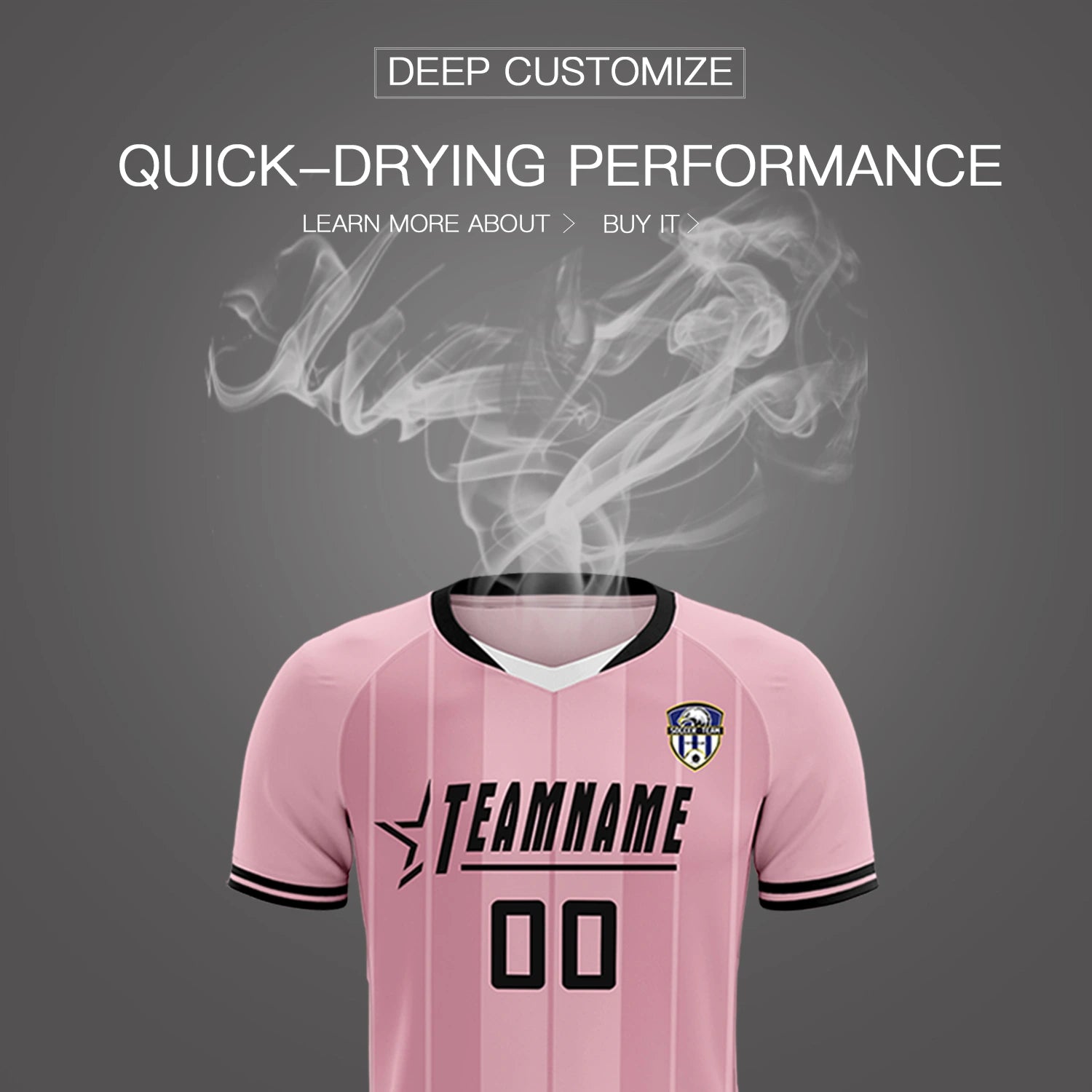 Custom Light Pink White-Black Design Uniform Soccer Sets Jersey