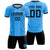 Custom Powder Blue Black-Black Design Uniform Soccer Sets Jersey