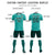 Custom Aqua White-Midnight Green Design Uniform Soccer Sets Jersey