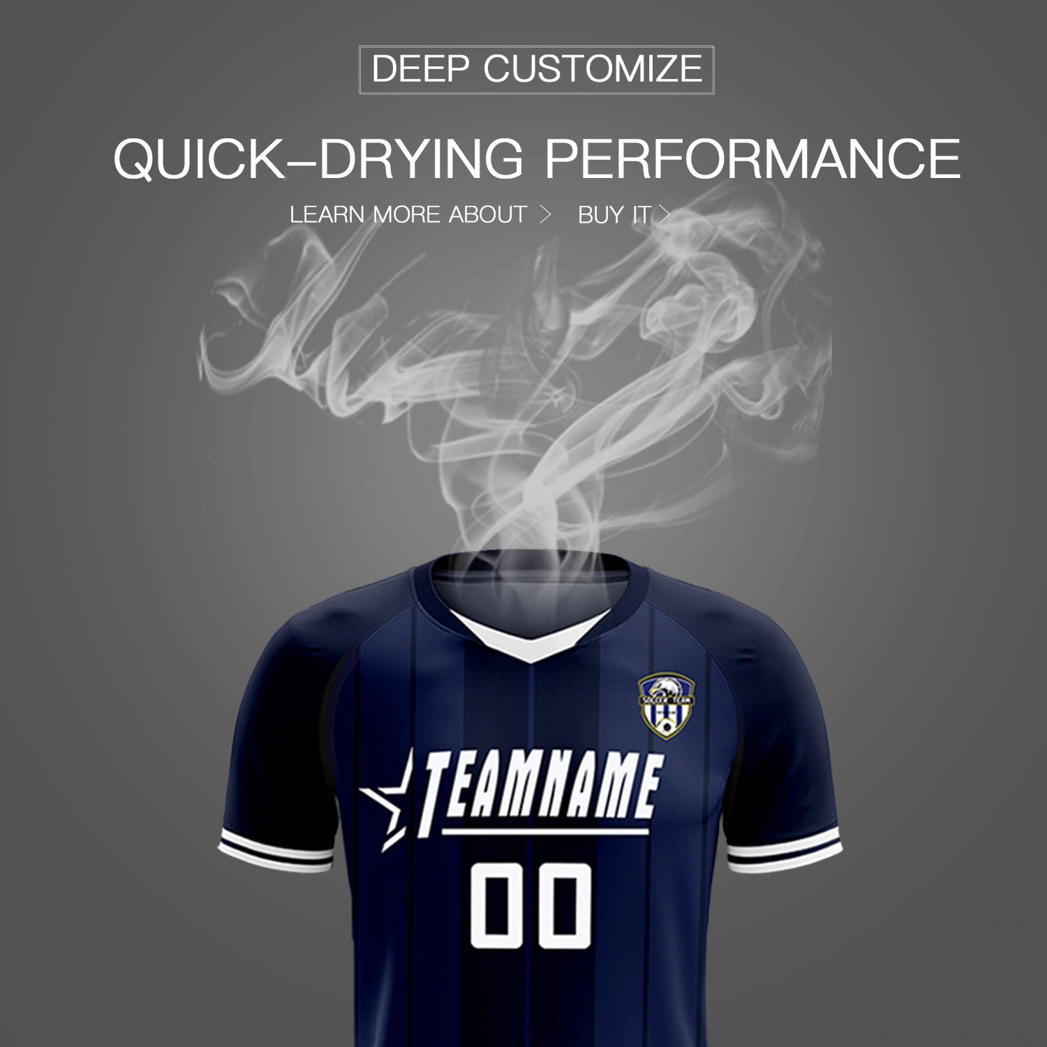 Custom Navy White-Navy Design Uniform Soccer Sets Jersey