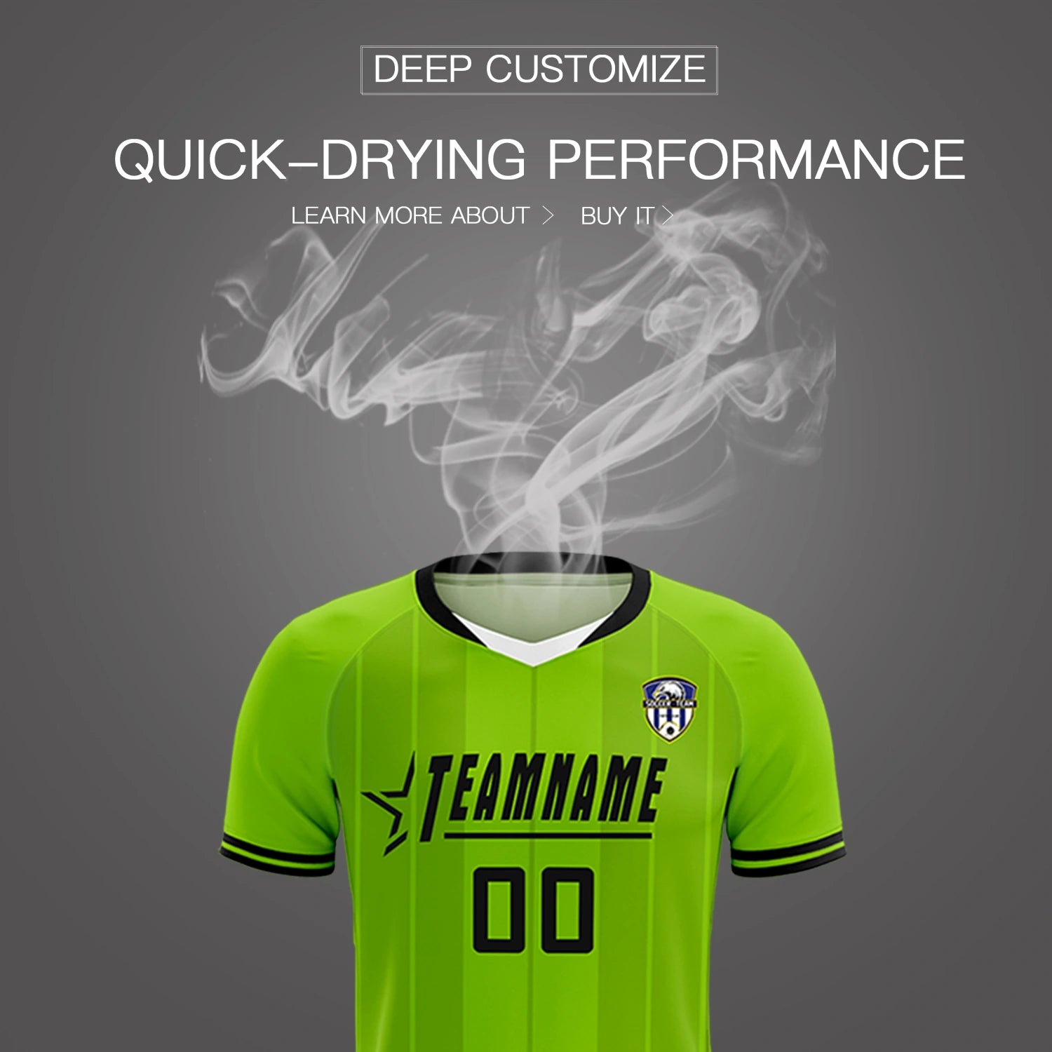 Custom Neon Green White-Black Design Uniform Soccer Sets Jersey