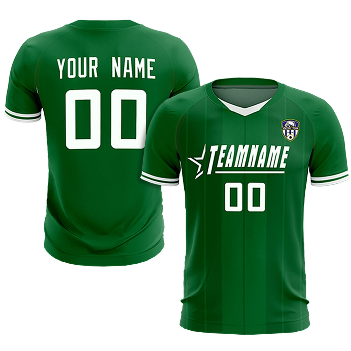 Custom Kelly Green White-Black Design Uniform Soccer Sets Jersey