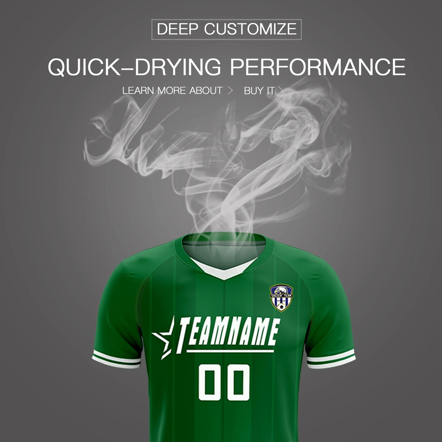 Custom Kelly Green White-Black Design Uniform Soccer Sets Jersey
