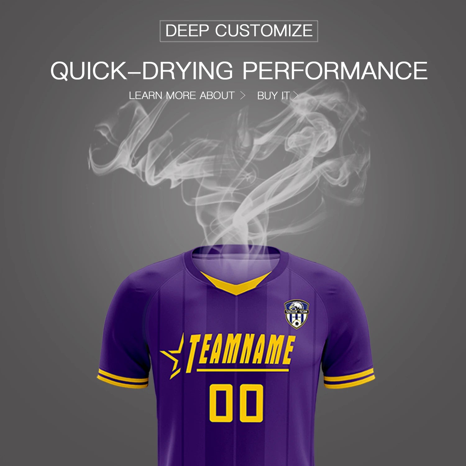 Custom Purple Gold 01-Black Design Uniform Soccer Sets Jersey