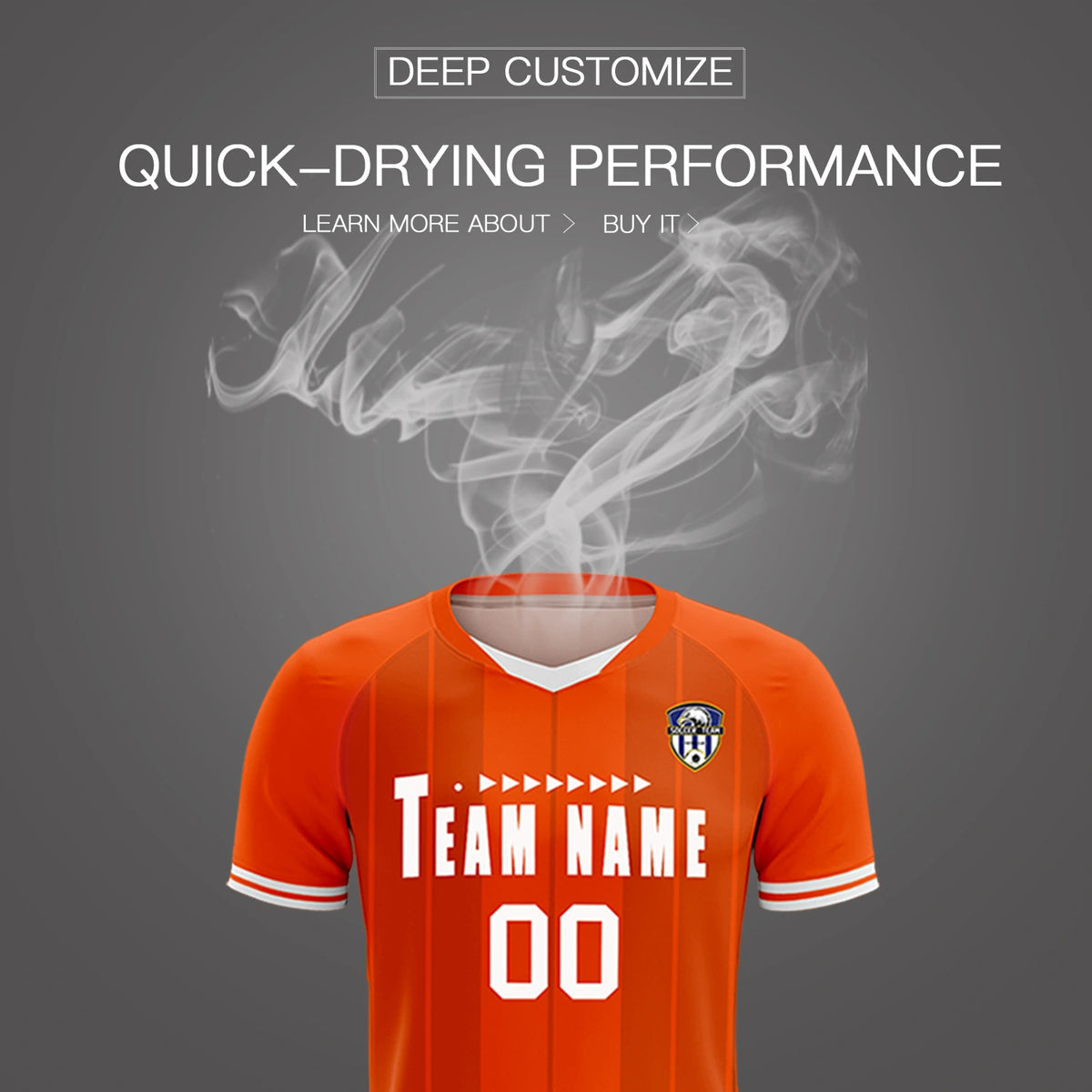 Custom Orange White-Black Design Uniform Soccer Sets Jersey