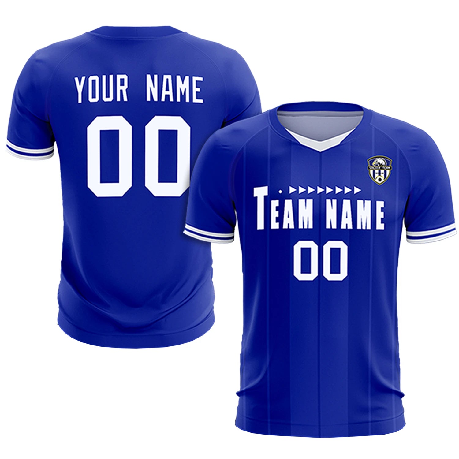 Custom Royal Blue-White Navy Design Uniform Soccer Sets Jersey