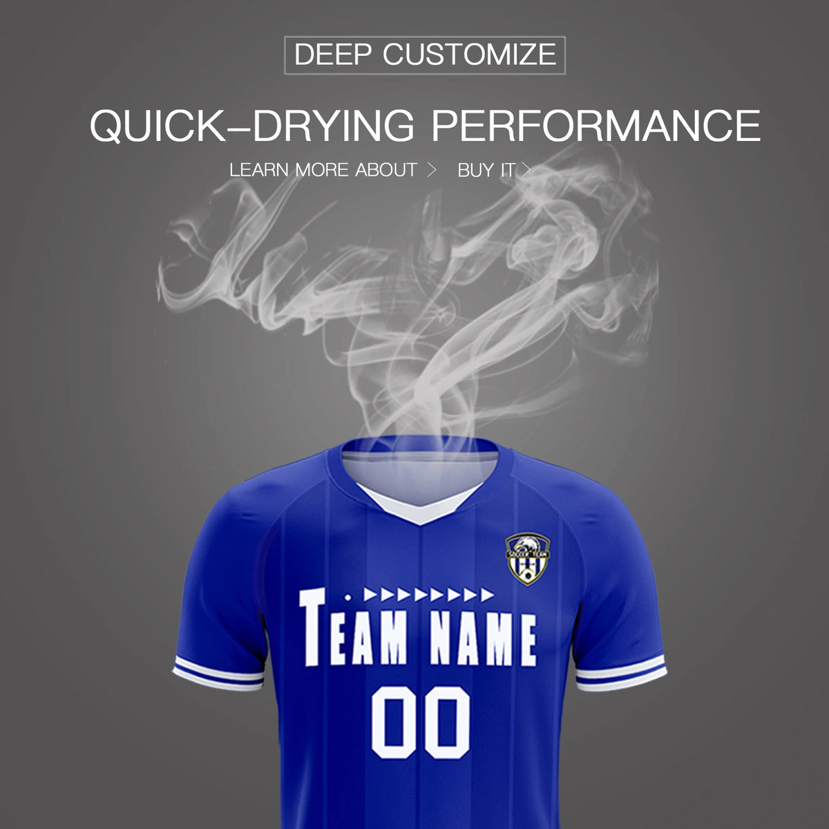 Custom Royal Blue-White Navy Design Uniform Soccer Sets Jersey