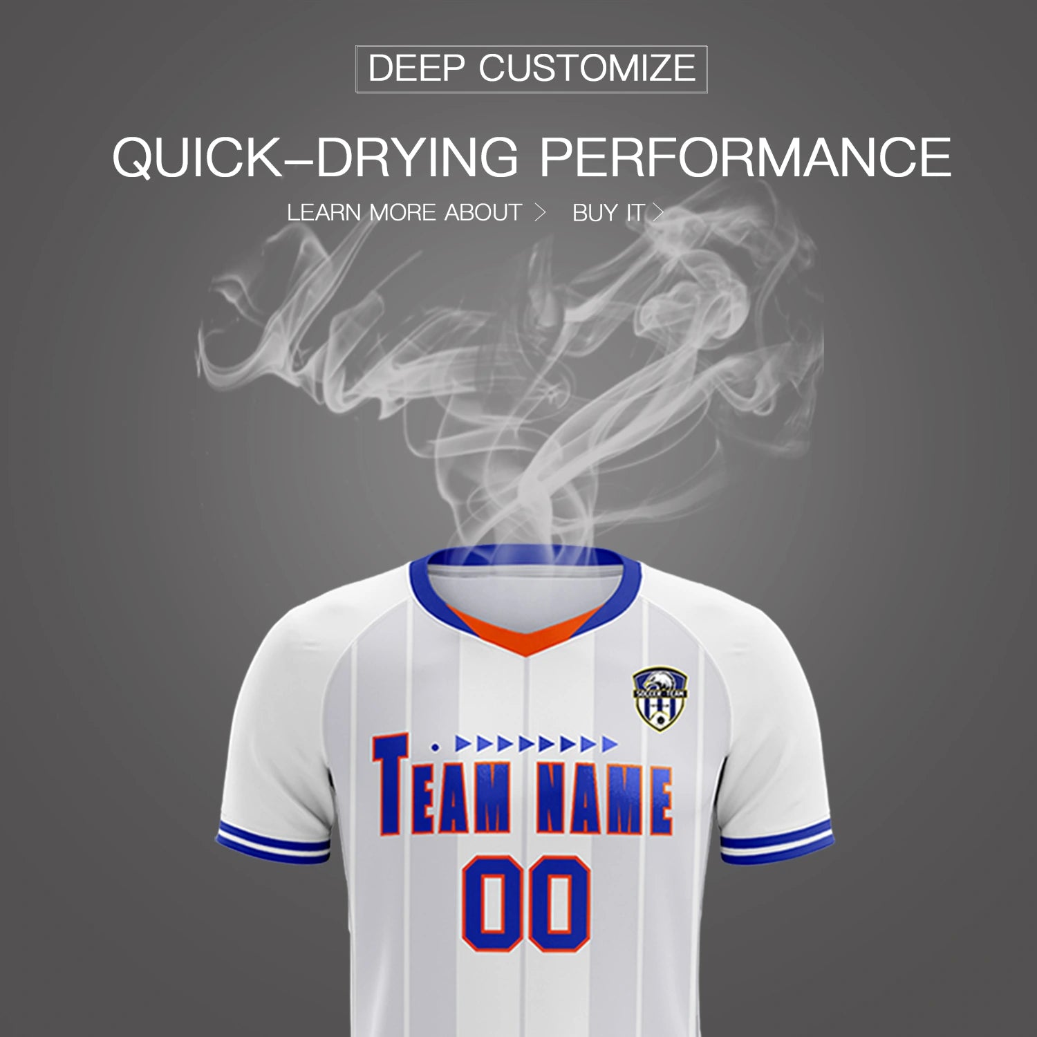 Custom White Orange-Navy Design Uniform Soccer Sets Jersey