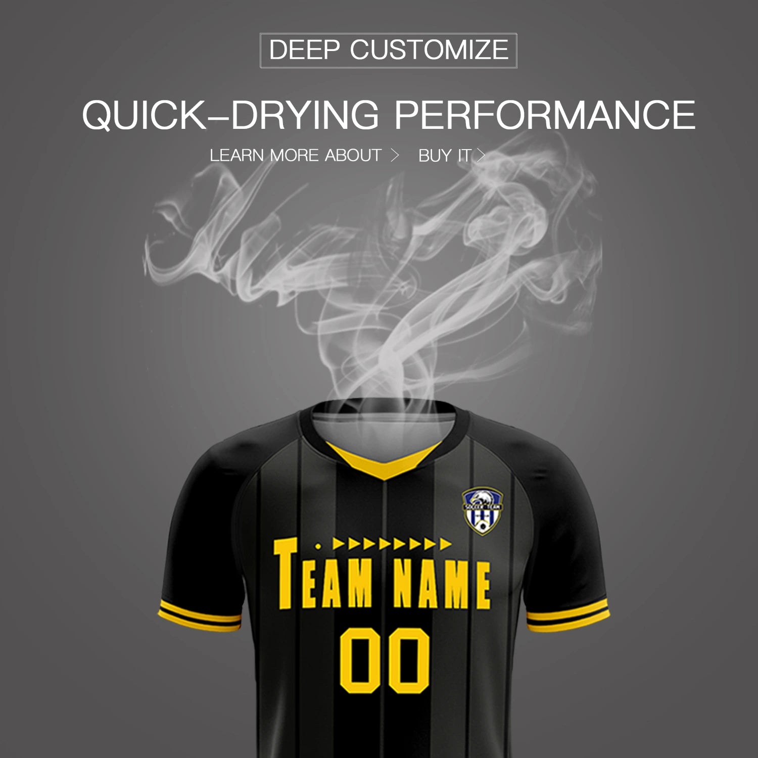 Custom Black Gold 01-Black Design Uniform Soccer Sets Jersey