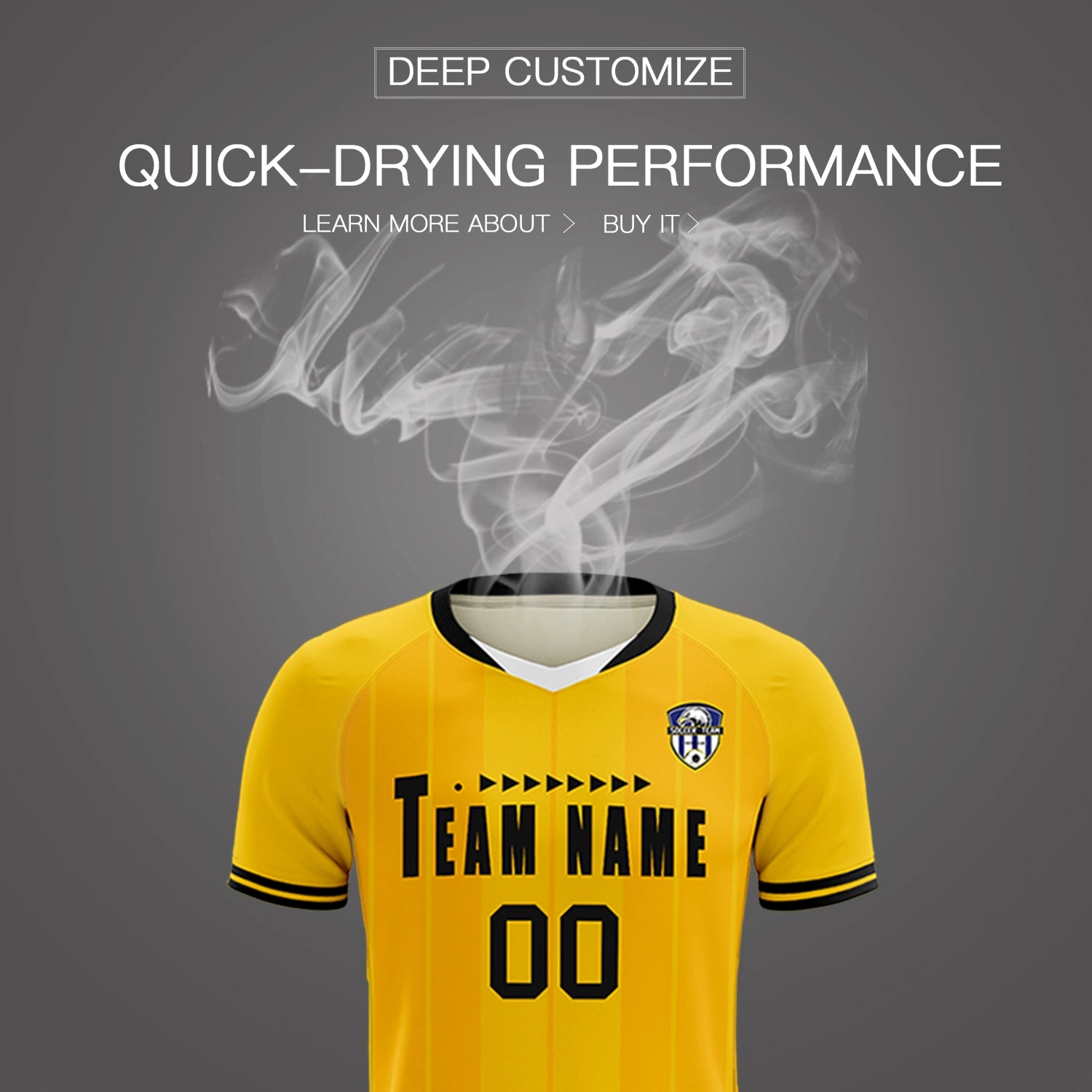 Custom Gold 01 White-Black Design Uniform Soccer Sets Jersey