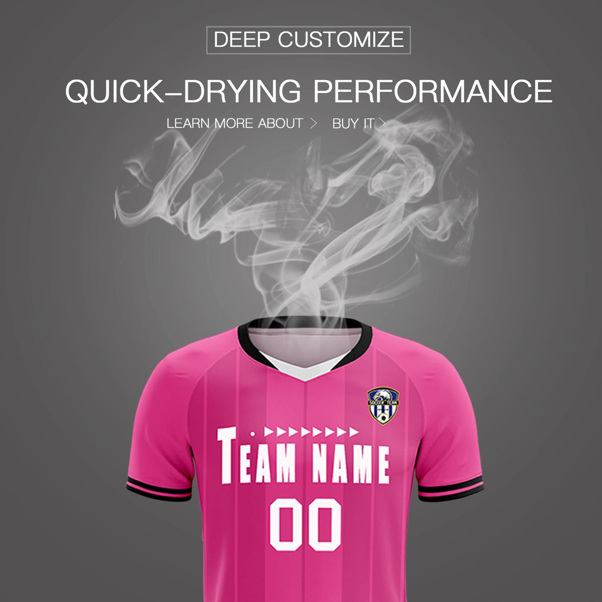 Custom Pink White-Black Design Uniform Soccer Sets Jersey