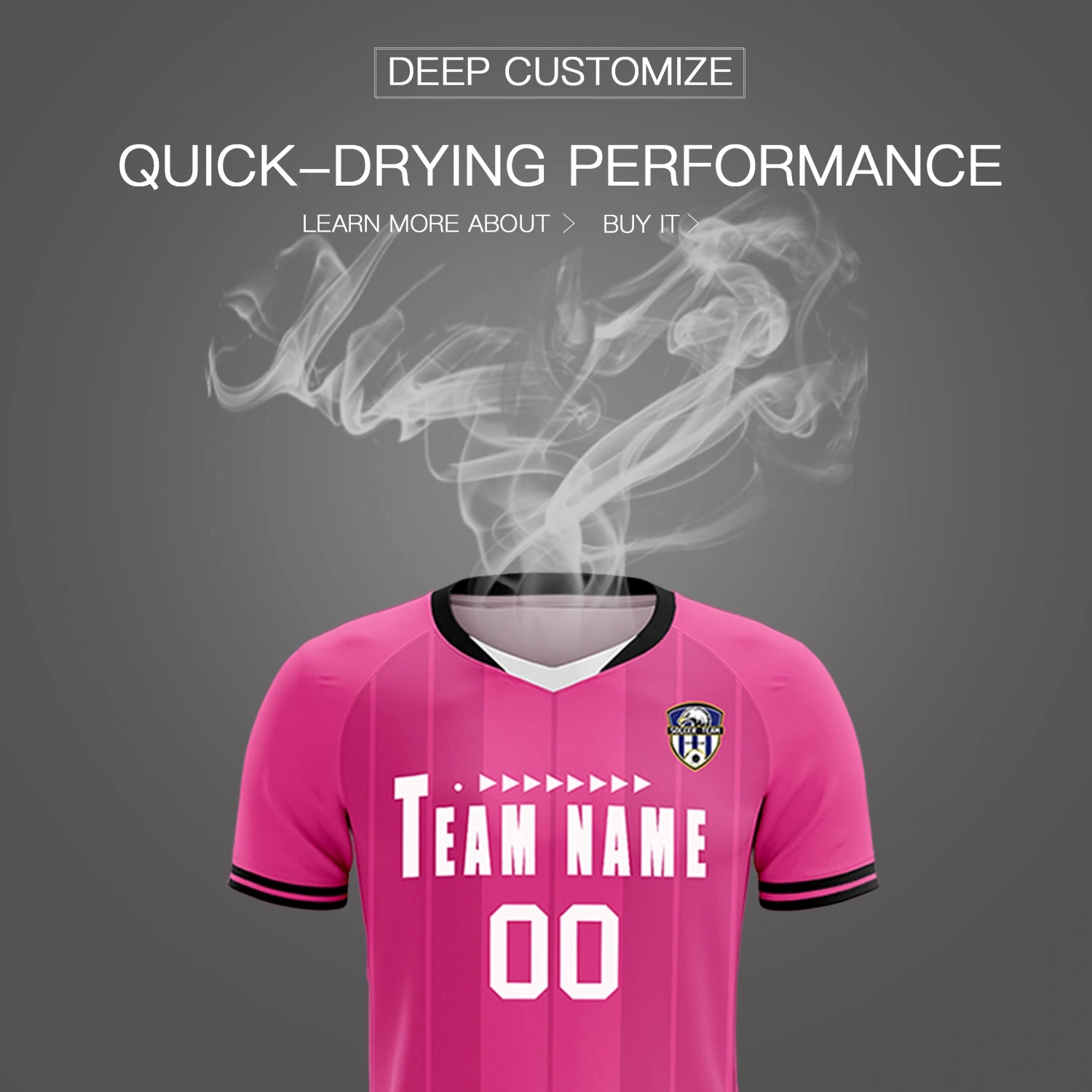 Custom Pink White-Black Design Uniform Soccer Sets Jersey