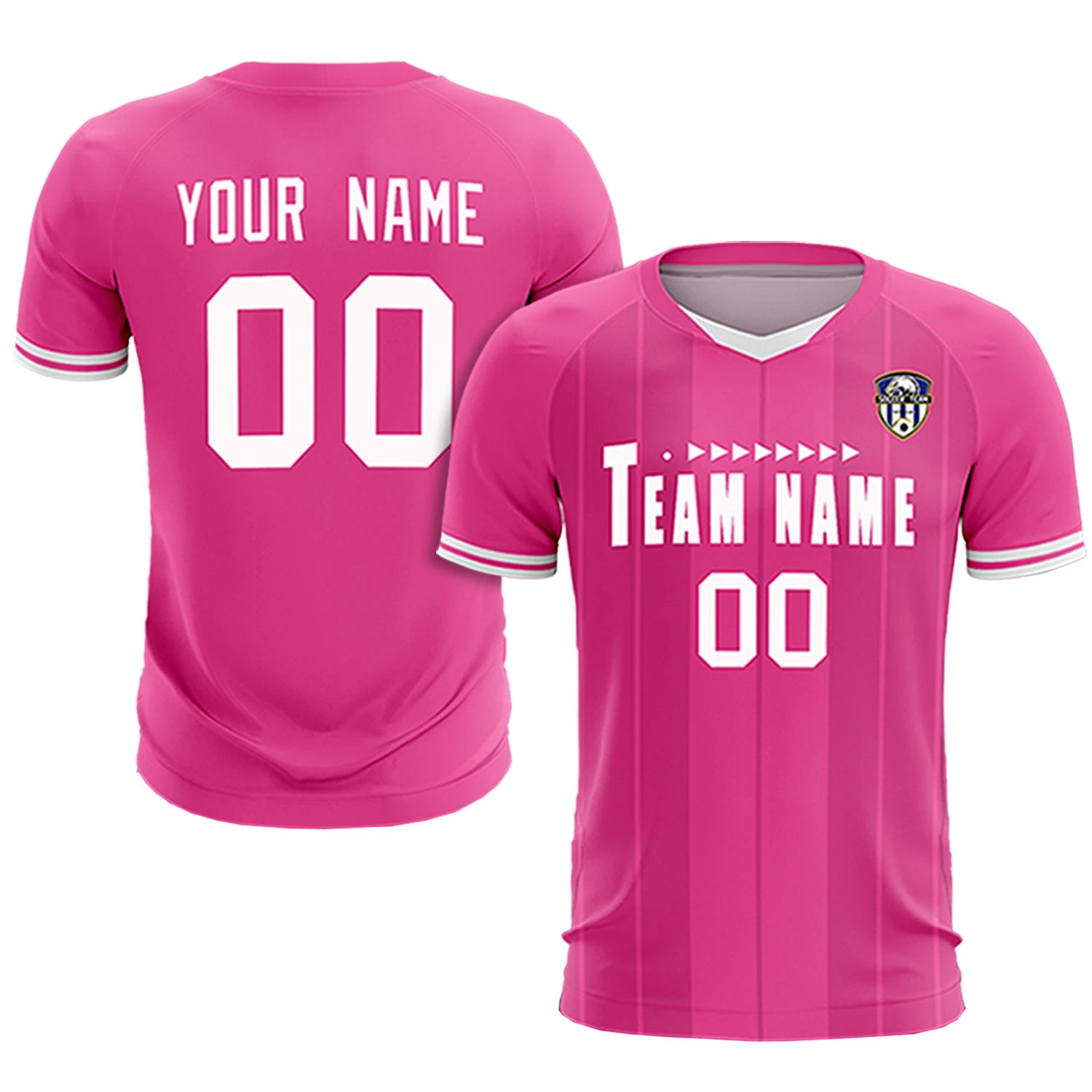 Custom Pink White-Black Design Uniform Soccer Sets Jersey