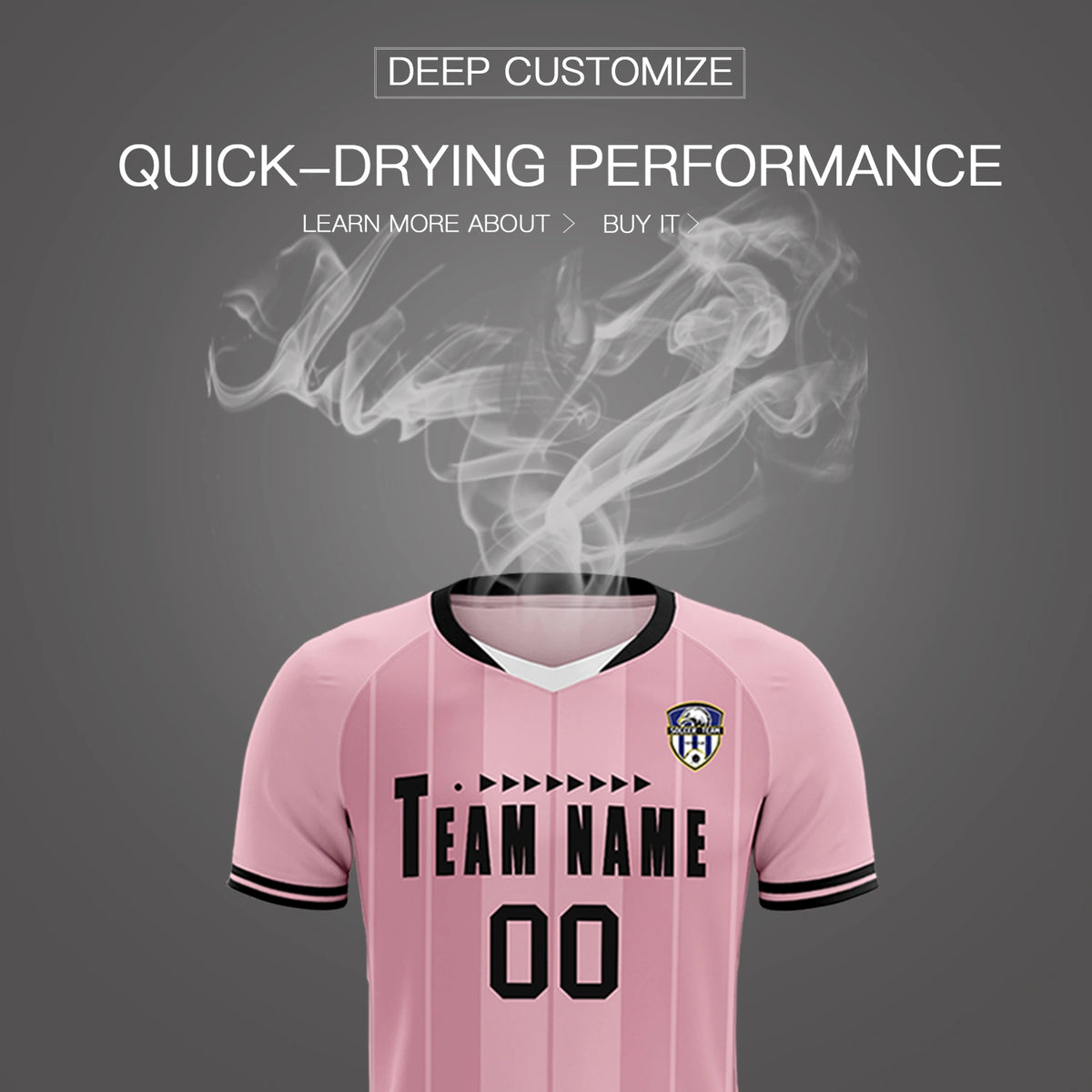 Custom Light Pink White-Black Design Uniform Soccer Sets Jersey
