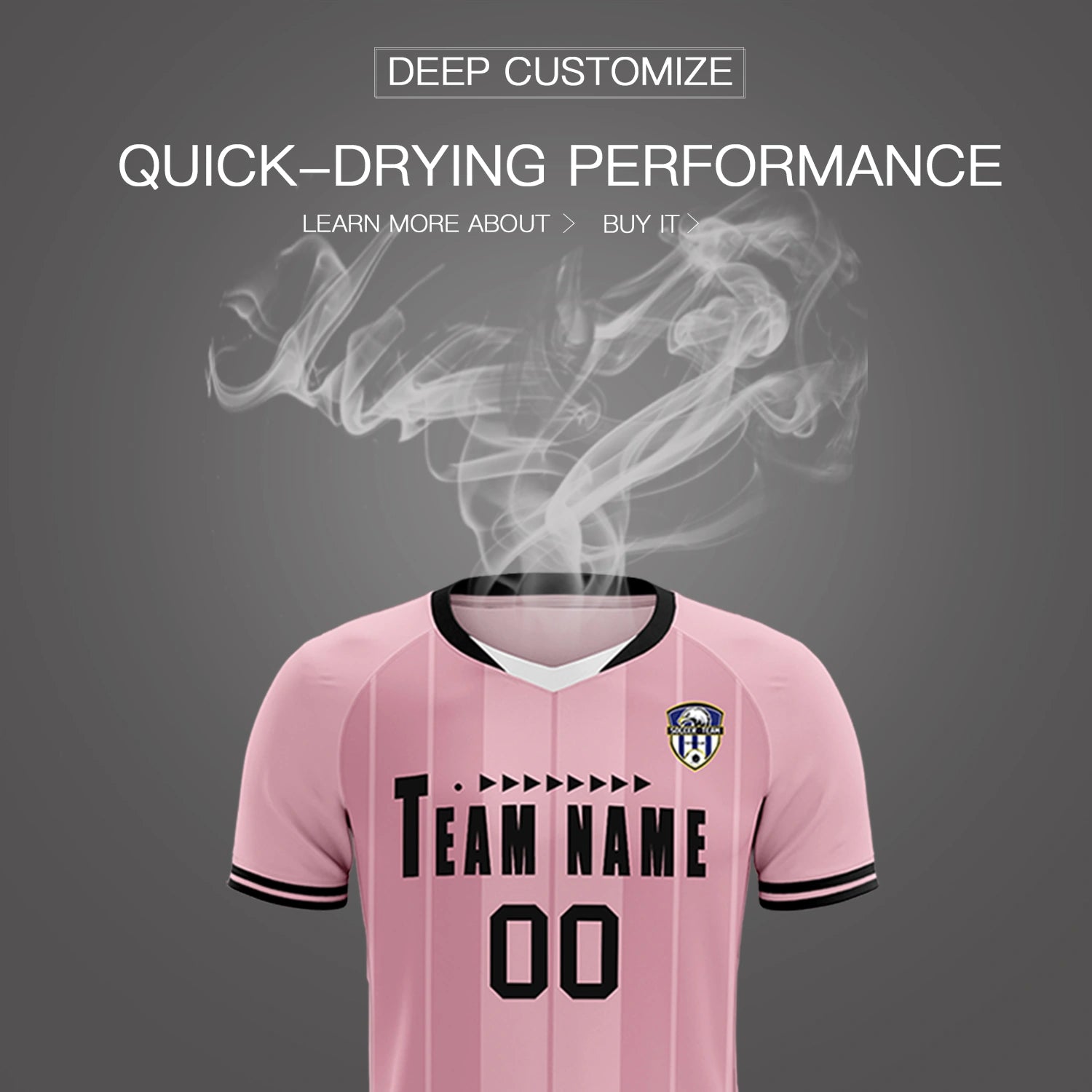 Custom Light Pink White-Black Design Uniform Soccer Sets Jersey