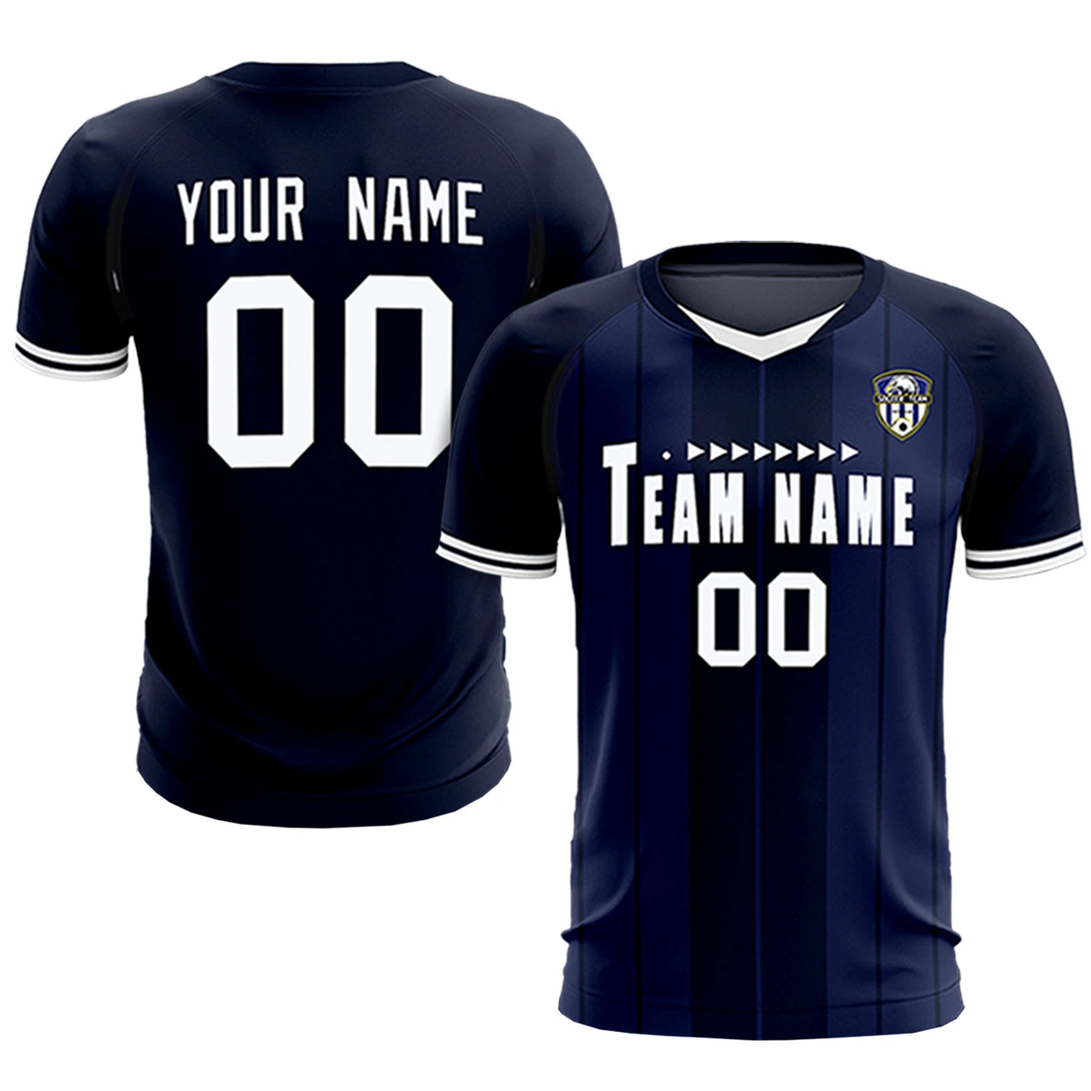 Custom Navy White-Navy Design Uniform Soccer Sets Jersey