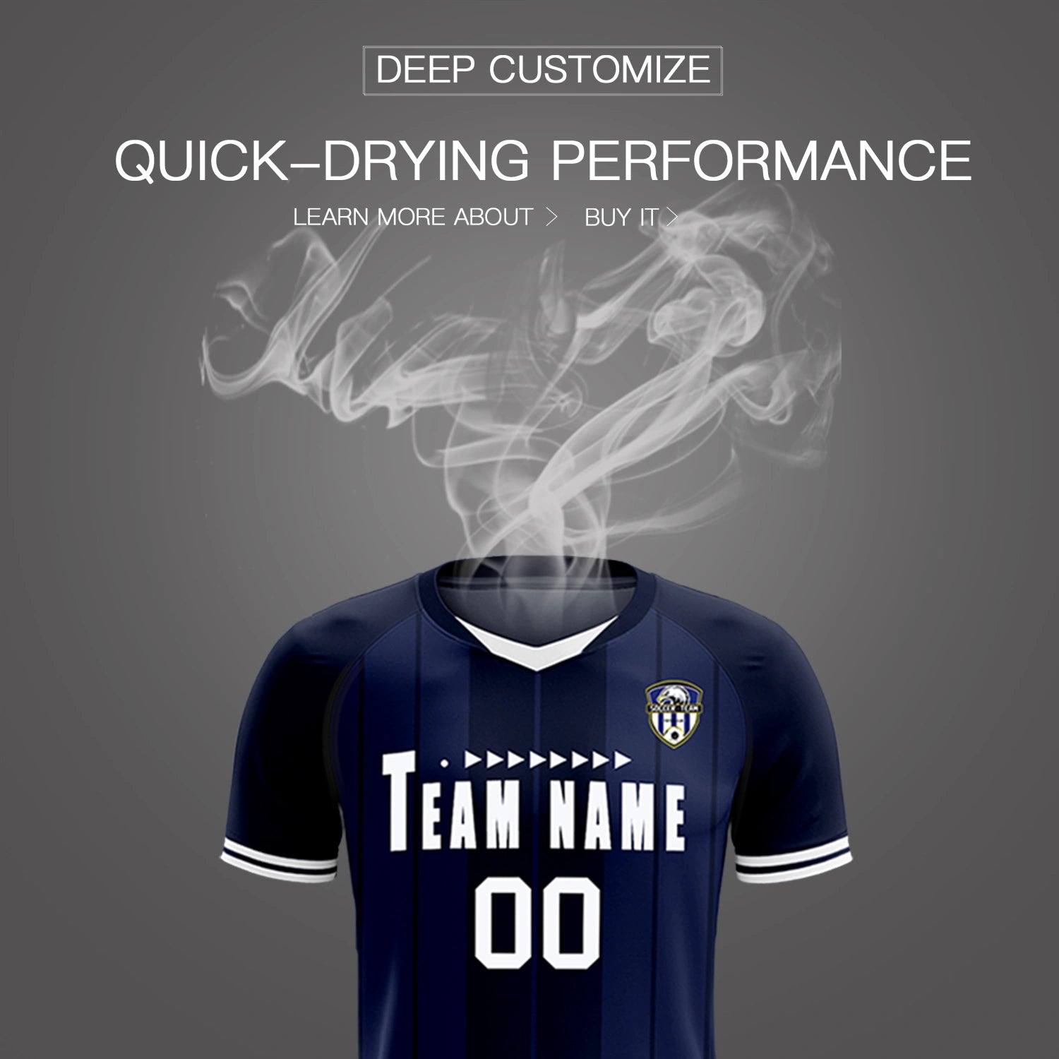Custom Navy White-Navy Design Uniform Soccer Sets Jersey