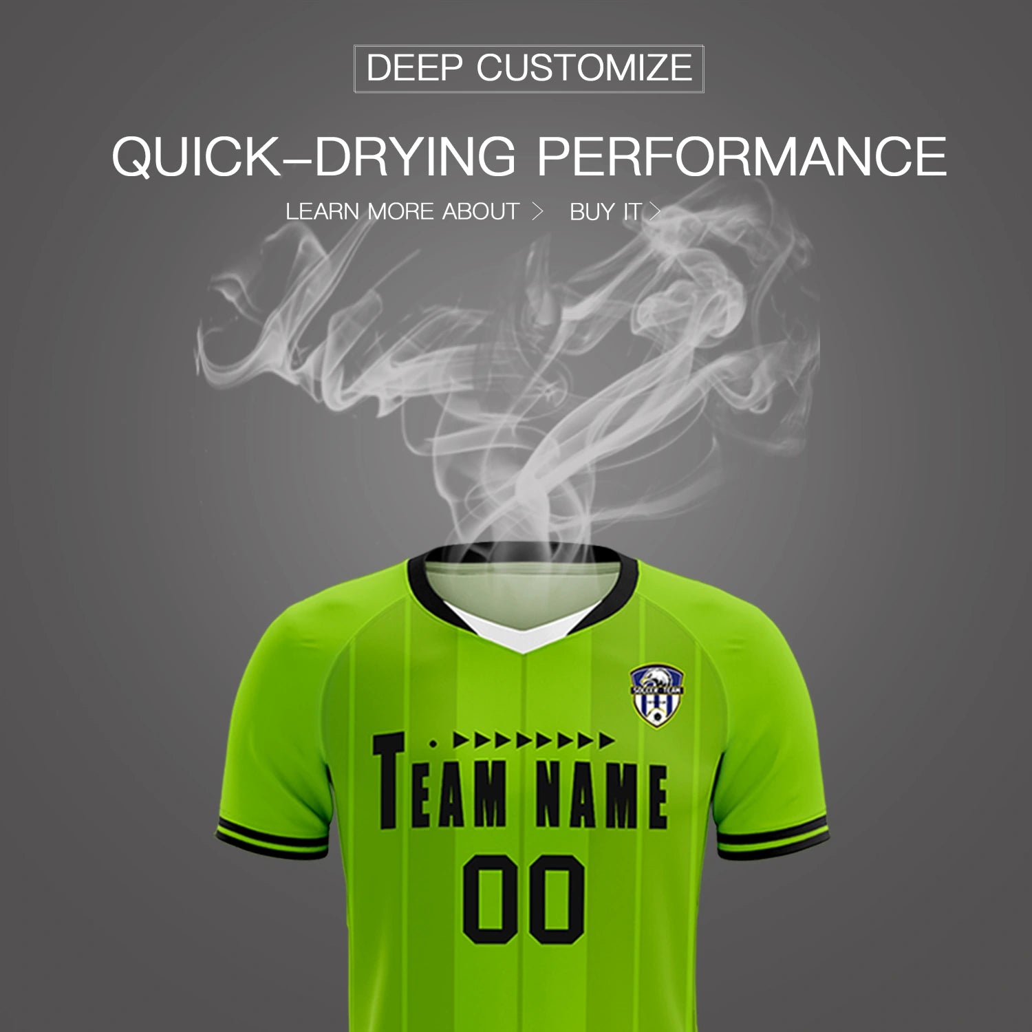 Custom Neon Green White-Black Design Uniform Soccer Sets Jersey