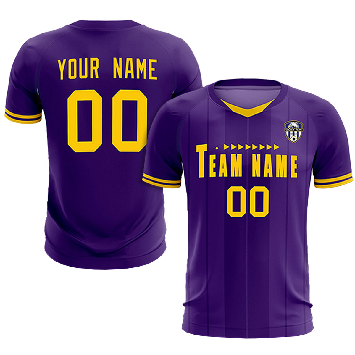 Custom Purple Gold 01-Black Design Uniform Soccer Sets Jersey