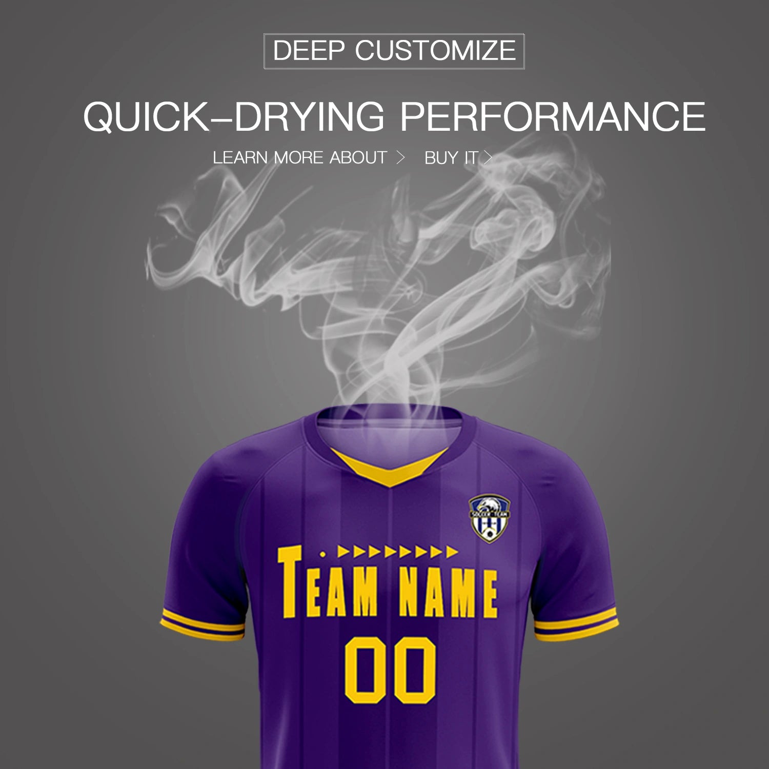 Custom Purple Gold 01-Black Design Uniform Soccer Sets Jersey