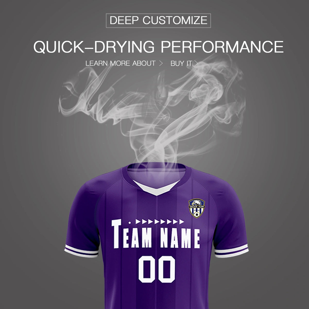Custom Purple White-Black Design Uniform Soccer Sets Jersey