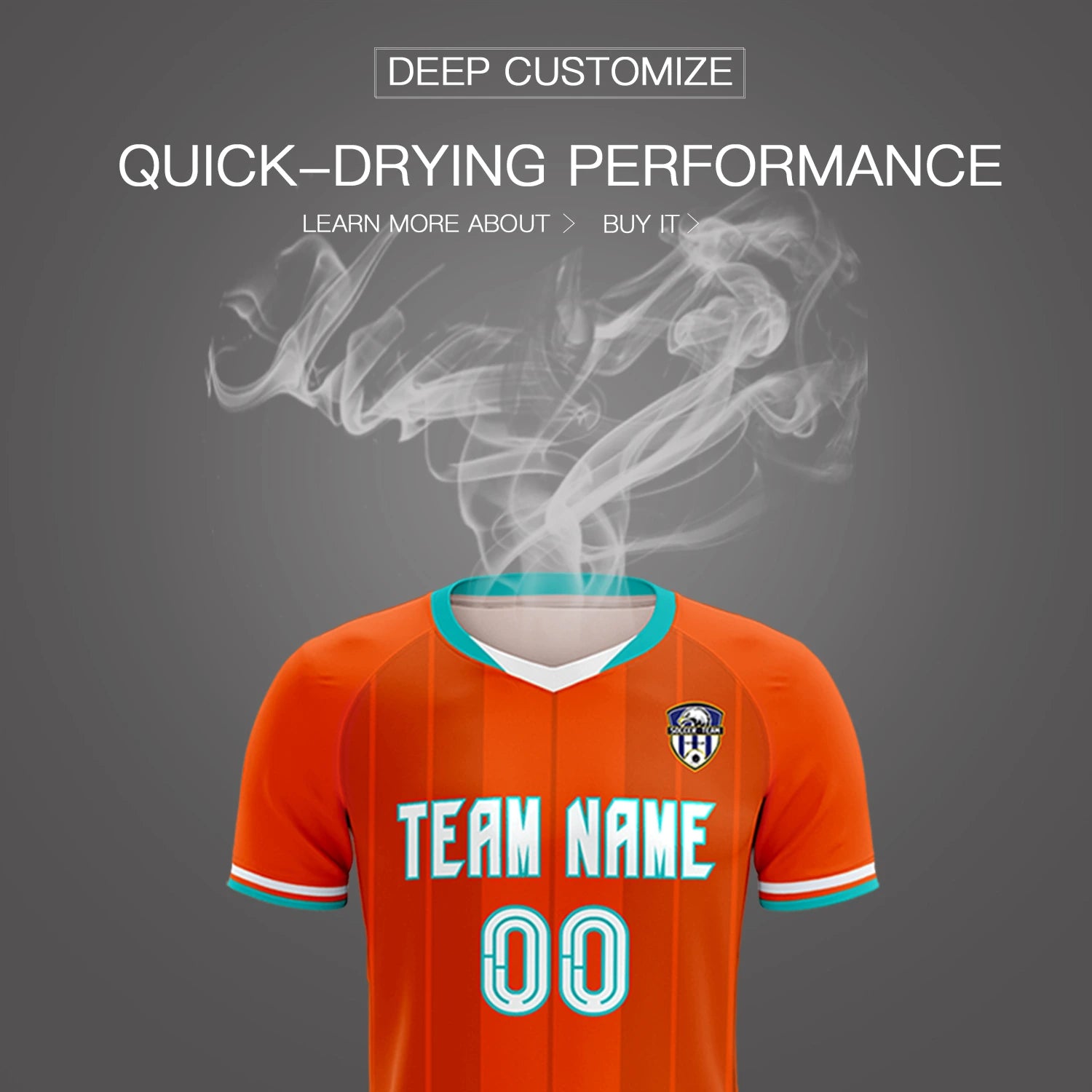 Custom Orange Aqua-Black Design Uniform Soccer Sets Jersey