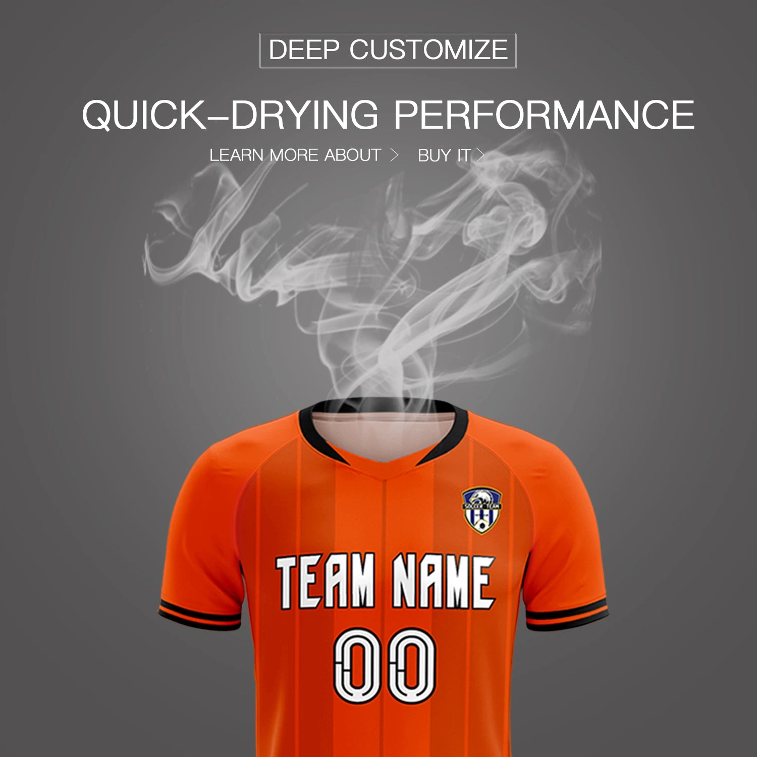 Custom Orange Black-Black Design Uniform Soccer Sets Jersey