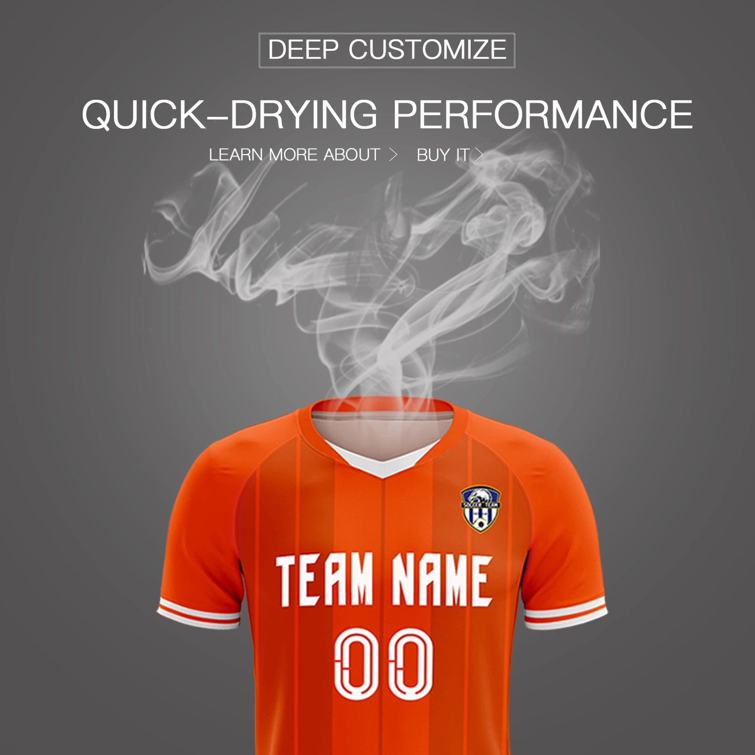 Custom Orange White-Black Design Uniform Soccer Sets Jersey