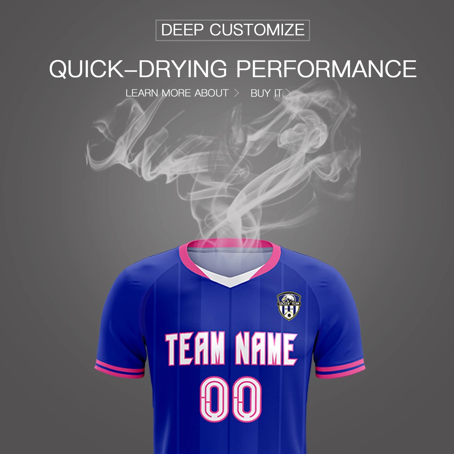 Custom Royal Blue-Pink Navy Design Uniform Soccer Sets Jersey