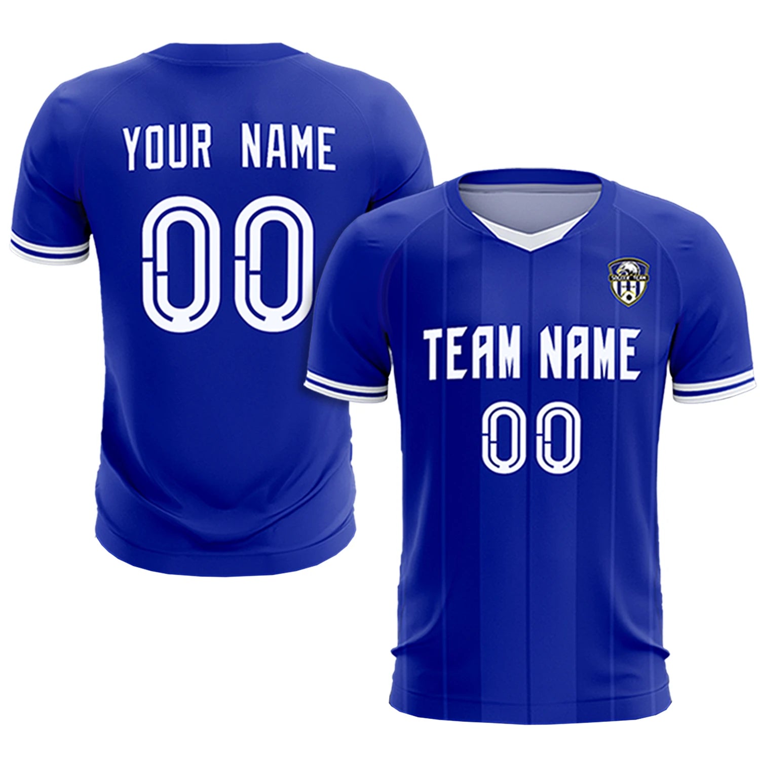 Custom Royal Blue-White Navy Design Uniform Soccer Sets Jersey